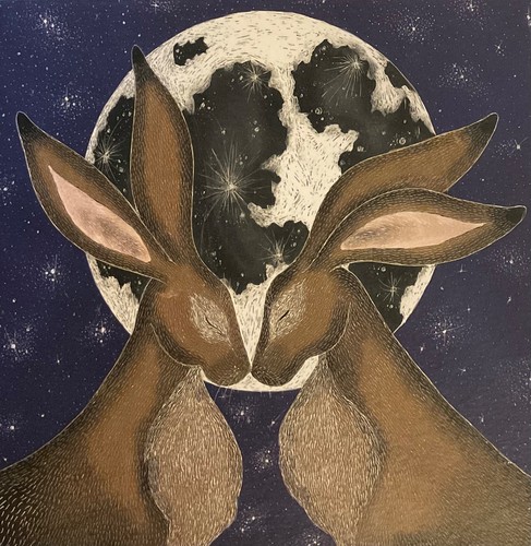 Moon hare card lunar - moon, ~