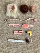 Barbie doll  Hair Accessories 80s/90s Spare head wigs brushes comb rollers clips