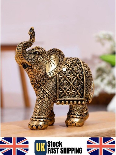Gold elephant statue ornate - gold,