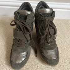 ASH Limited Edition Bowie Wedge Sneakers Brown Suede/Bronze Gold UK5