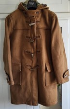 Gloverall Tartaneer Men's Duffle Coat Size 40R Brown Wool Blend