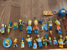 Vintage the simpsons collection of key rings, window suckers, figures, badges