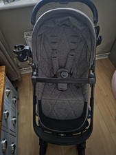 iCandy Orange Carrycot & Pushchair Bundle Light Slate Marl Phantom