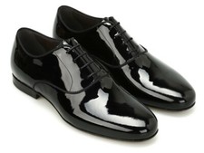 LANVIN Black Patent Calf Leather Grosgrain Trim OXFORD Shoes BRAND NEW +BOX+ BAG