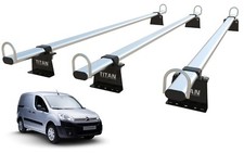 Van Roof Rack 3 Bars for PEUGEOT PARTNER Mk2 (2008-2018) TITAN WorkReady 