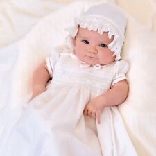 Sarah Louise Smocked Broderie Anglais Christening gown with bonnet 3 months