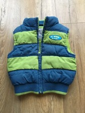 St George By Duffer Padded Gilet 12 - 18 Months Green & Blue Sleeveless