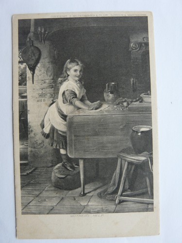Vintage postcard girl mothers - vintage,