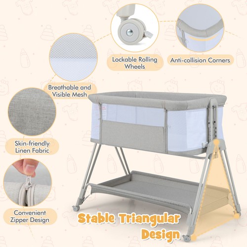 Baby bedside crib foldable - bedside,