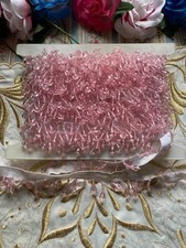 5m Vintage Decorative Pink Beaded Tassel Fabric Trimming