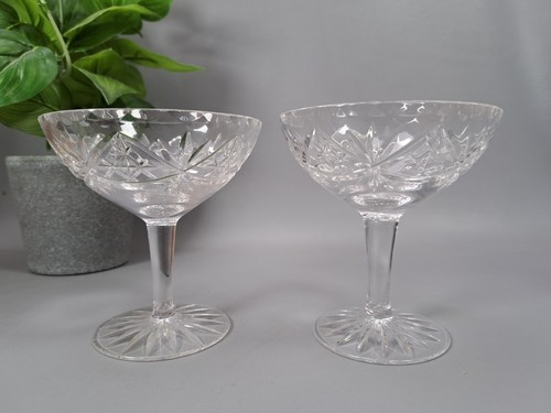 Vintage cut glass pair - glass, of