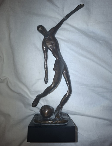 Bronze footballer sculpture - footballer,