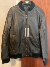 Mens Zara Brown Leather Jacket Size Large
