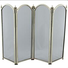 Deville 4 Panel Brass Folding Mesh Fire Guard Screen - Fireplace Safety