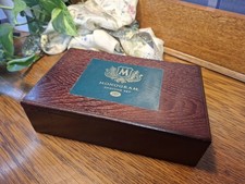 Vintage Gold Monogram Boots Shaving Set In Wooden Box Brush Soap Handle