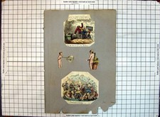 Antique Old Print Fighting Man