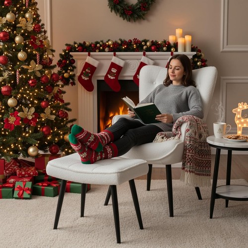 Lazy chair with footstool - chair,