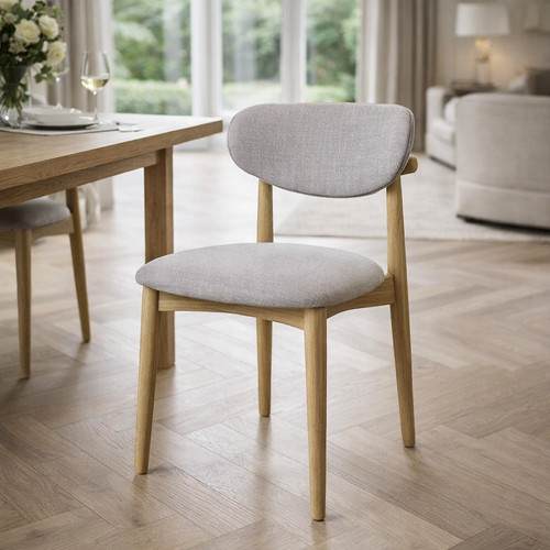 Eve dining chair grey fabric - chair,