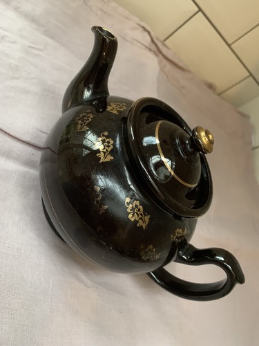 Vintage brown glazed teapot - vintage,