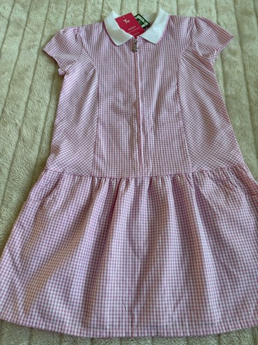 Girls pink gingham school - tu,