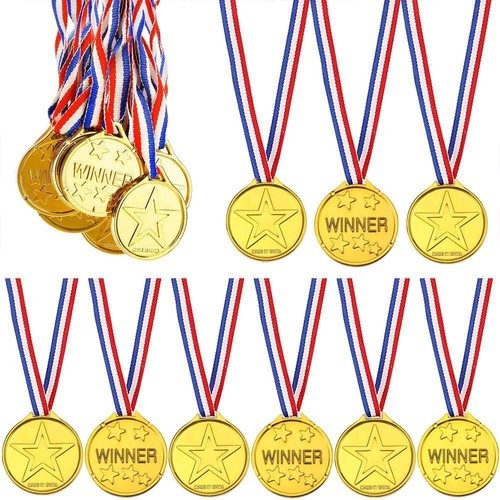 Plastic gold medals - gold, winner