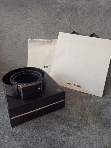 Montblanc black leather belt - leather,