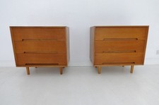 STUNNING PAIR OF VINTAGE OAK JOHN & SYLVIA REID STAG C RANGE CHESTS OF DRAWERS