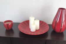 Red Vase/plate/Candle Xmas Set Next