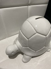 Ceramic Tortoise white Money Box with stopper