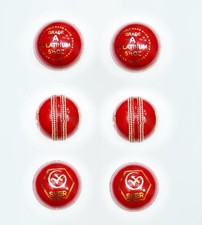 6 X Cricket Red Leather Ball Adult  Size 156g Good Quality T20, 40 Ove Match A G
