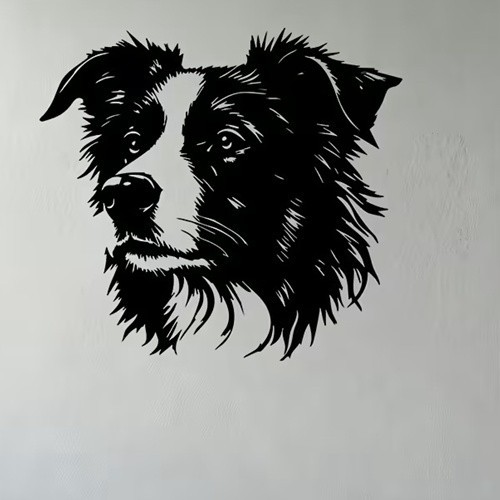 Border collie metal wall - collie,