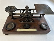 Antique S Mordan & Co London Inland Letter P O Brass Scales And All Weights