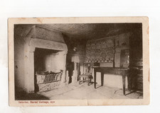 GB KEVII INTERIOR BURNS COTTAGE AYR postcard 1905 posted ALLOWAY AYR 1/2d