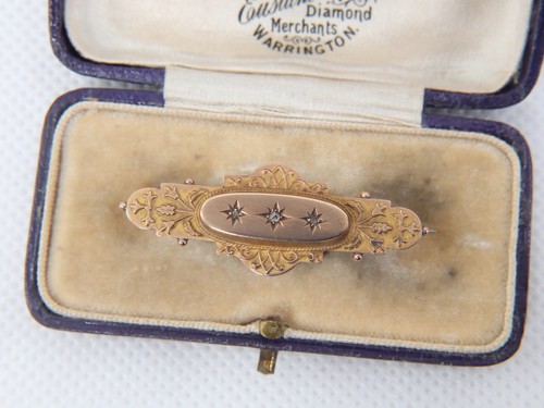 Antique 9ct gold - gold, diamond
