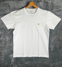 Carhartt WIP Chase T-Shirt White S Gold Logo Cotton Tee Skate Streetwear