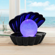 Black Seashell Glitter Lamp