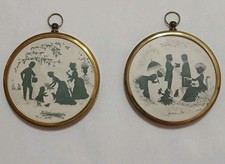 2 Peter Bates Framed Silhouettes Marcelle D Shears With Felt Backing