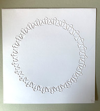 Embossed Card / Topper. Circle design  White  x 4 ...300gsm. ...(A)