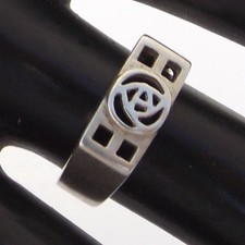 Sterling silver ring band oblong Mackintosh Rose design by Kit Heath size  K