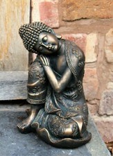 garden ornament bronze Buddha sitting outdoor indoor figurine gift stone effect
