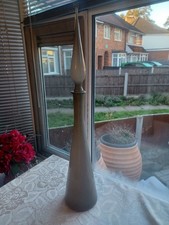 Rare Empoli Grey Cased Glass Genie Bottle Decanter just under 26" tall