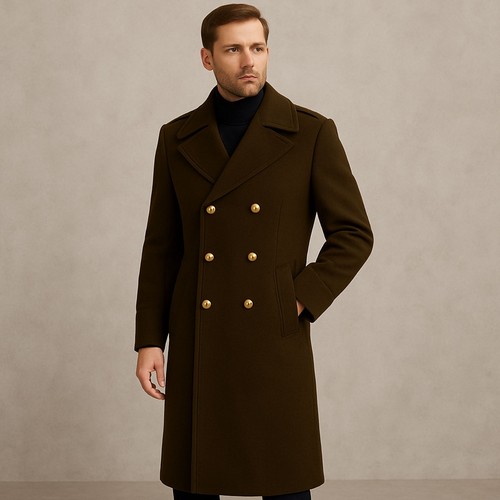 Mens wool pea coat double - mens,