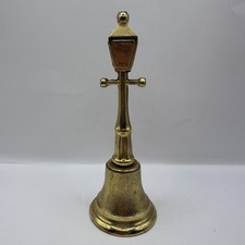 Vintage Solid Brass Hand Bell Victorian Street Lamp Design Collectible Ornament