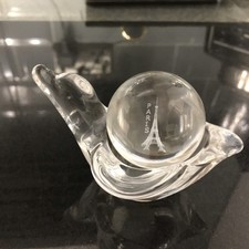 VINTAGE VANNES LE CHATEL FRENCH CRYSTAL GLASS DISH, PIPE STAND EIFFEL TOWER