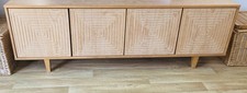 New Habitat Wooden Grooved 4 Door Sideboard Storage TV Unit Collect from N Devon