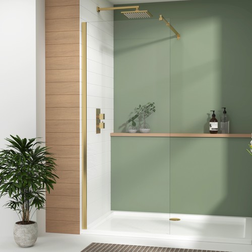 Brushed brass wet room - brass,