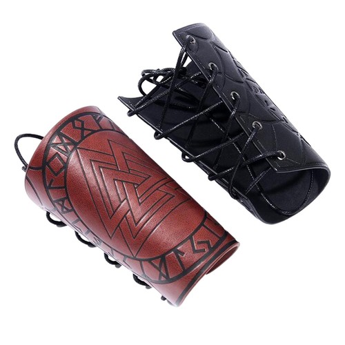 Gothic leather gauntlet - leather,
