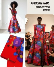 6 yards African wax print 100% cotton for craft and dress making