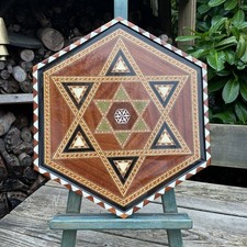 Vintage Inlaid Wood Geometric