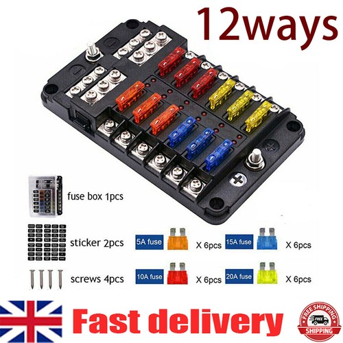 Way blade fuse box block - 12,